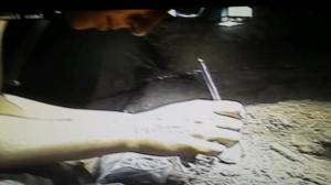 Image from LeeBerger twitter feed: Becca in the hominin fossil zone #risingstarexpedition pic.twitter.com/DvxHivMQuF