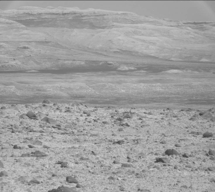 This picture was taken two days ago by the Curiosity rover. In the distance is the hopeful destination.  This area is where scientists believe an ancient lake once was.  There should be a lot to look at and test when they get there.  Image: JPL/NASA-CalTech