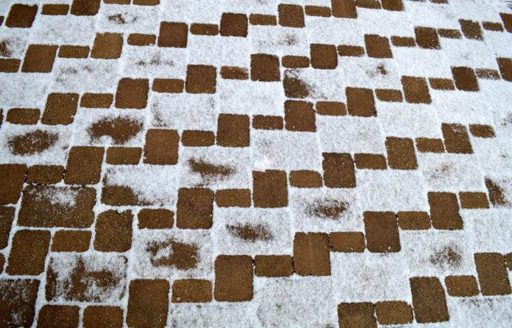 Snow on patio stones taken about 30 minutes after the picture above was taken.