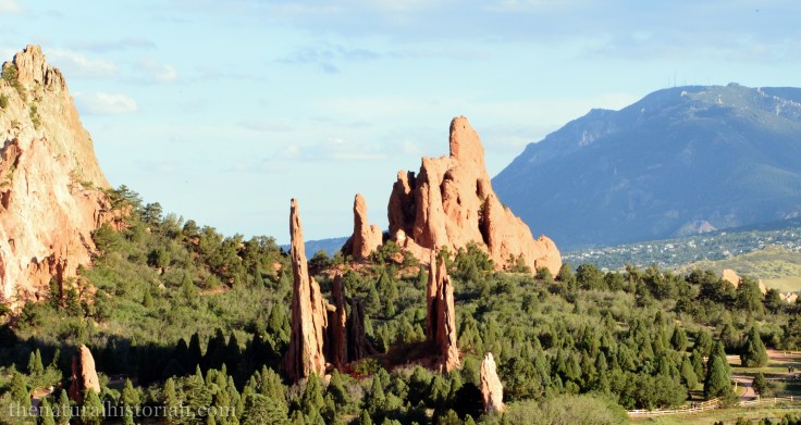 Vertical sandstone "fins" at Garden of the Gods park in Colorado Spring, CO. 