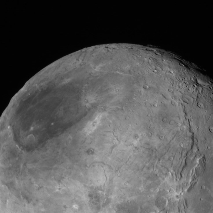 Pluto's moon, Charon, taken by the New Horizons mission spacecraft as it passed by Pluto last month. This image was received back on Earth last week. Image: NASA/Johns Hopkins University Applied Physics Laboratory/Southwest Research Institute 