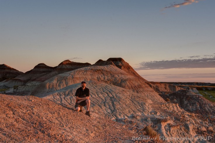 Just after sunrise east of Wall, South Dakota on a small outcrop of "badlands." Photo: Joel Duff via tripod.