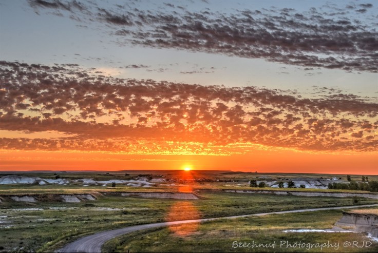 Sunrise just east of Wall, South Dakota. Photo (HDR - 7 exposures): Joel Duff, June 2016.